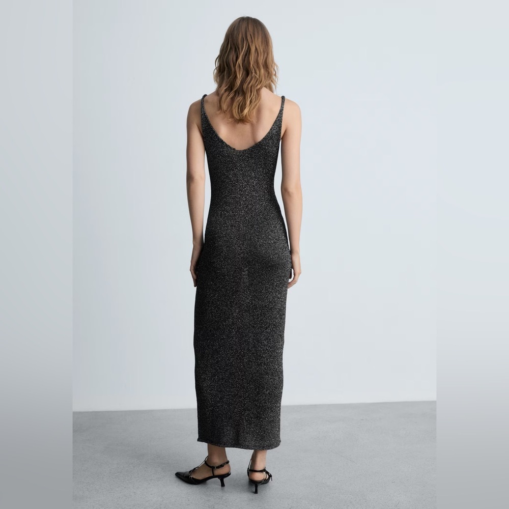 Mango black lurex knitted dress NWT - Picture 3 of 3